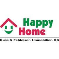 A Logo With Text And A House